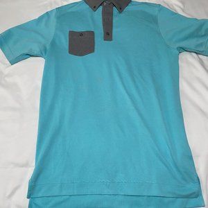 FootJoy Men's size Medium blue Golf polo with front pocket FJ